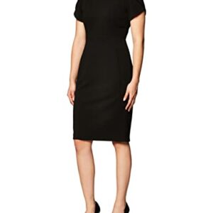 Calvin Klein Women's Tulip Sleeved above The Knee Sheath Dress, True Black, 2