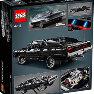 LEGO Technic Fast & Furious Dom's Dodge Charger 42111 Building Toy - Racing Car Model Building Kit, Iconic Movie Inspired Collector's Set, Gift Idea for Kids, Teens, and Adults Ages 10+