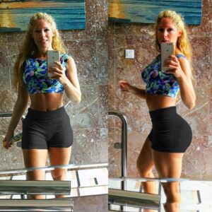 Women Yoga Shorts Ruched Booty High Waisted Gym Workout Shorts Butt Lifting Hot Pants Black