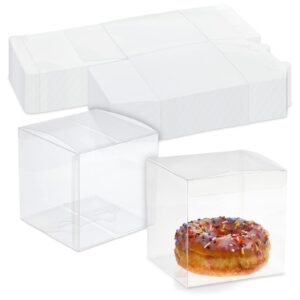 Juvale 30-Pack Clear Gift Boxes - 4x4x4 In Square Plastic Transparent Favor Boxes for Wedding, Baby Shower, Birthday Party