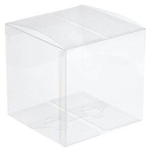 Juvale 30-Pack Clear Gift Boxes - 4x4x4 In Square Plastic Transparent Favor Boxes for Wedding, Baby Shower, Birthday Party