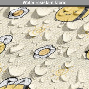 Ambesonne Insects Fabric by The Yard Repetitive Pattern with Happy Little Bees Flowers and Suns Decorative Fabric for Home Essentials Sewing Hobby DIY Upholstery and Home Accents 1 Yard Mustard Grey