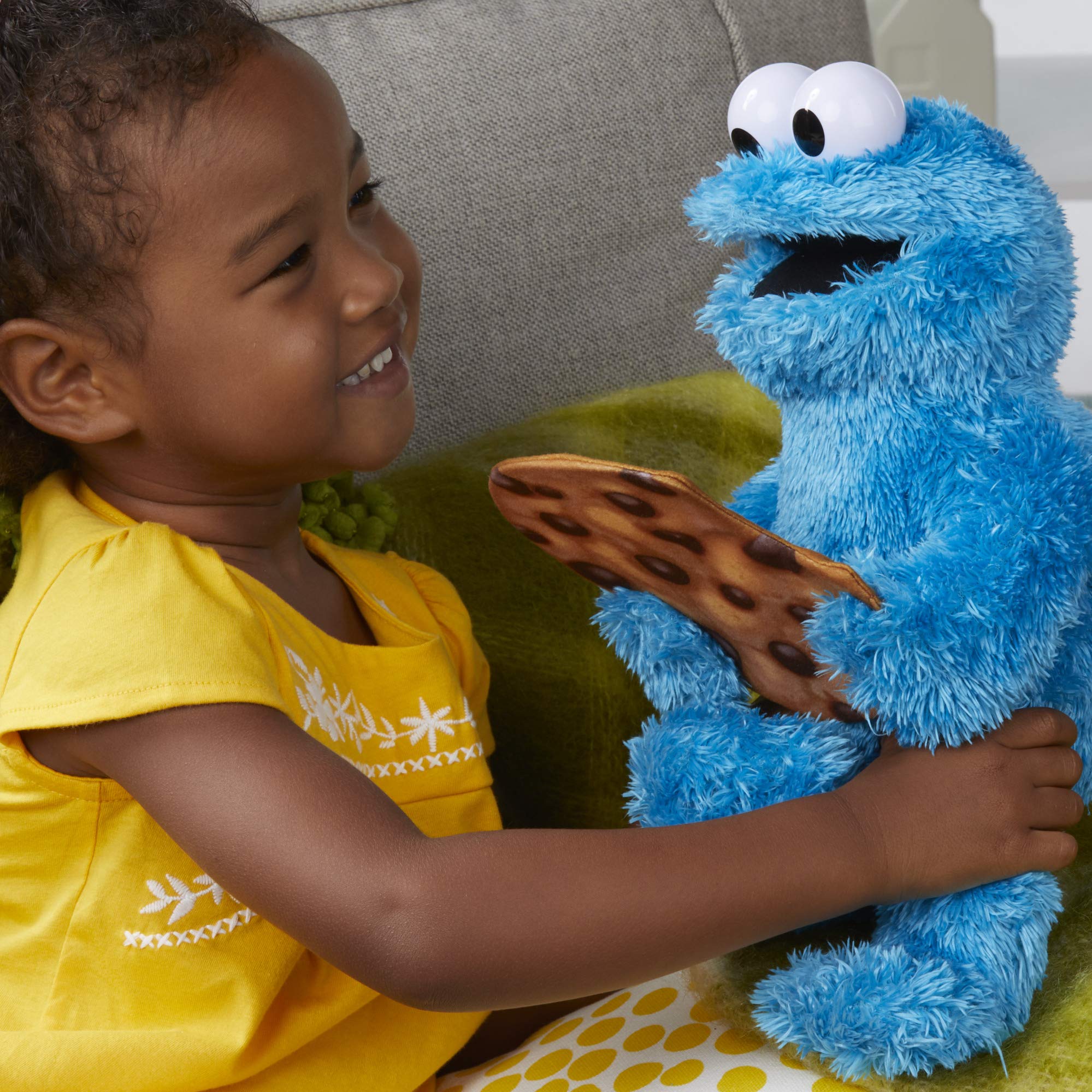 Sesame Street Peekaboo Cookie Monster Talking 13-Inch Plush Toy for Toddlers, Kids 18 Months & Up, Blue