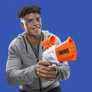 Nerf Fortnite SR Blaster - 4-Dart Hammer Action - includes Removable Scope and 8 Official Elite Darts - for Youth, Teens, Adults