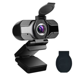 ZILINK FHD 1080P Webcam, Dual Stereo Microphone USB Webcam, Plug and Play, Privacy Cover, Widescreen and Light Correction PC Camera for Video Calls, Conference, Skype, YouTube, etc