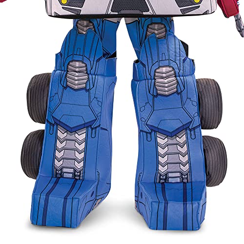 Disguise Optimus Prime Costume, Official Converting Transformer Costumes for Boys, Convertible Character Suit, Kids Size Small (4-6), Blue & Red