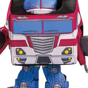 Disguise Optimus Prime Costume, Official Converting Transformer Costumes for Boys, Convertible Character Suit, Kids Size Small (4-6), Blue & Red