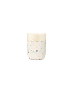 w&p porter ceramic mug w/ protective silicone sleeve, terrazzo cream 12 ounces | on-the-go | reusable cup for coffee or tea | portable | dishwasher safe