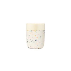 W&P Porter Ceramic Mug w/ Protective Silicone Sleeve, Terrazzo Cream 12 Ounces | On-the-Go | Reusable Cup for Coffee or Tea | Portable | Dishwasher Safe