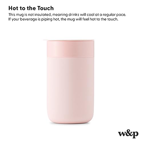 W&P Porter Ceramic Mug w/ Protective Silicone Sleeve, Terrazzo Cream 12 Ounces | On-the-Go | Reusable Cup for Coffee or Tea | Portable | Dishwasher Safe