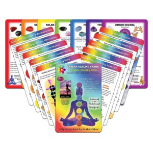 Deck of Chakra Healing Cards: Helps Restore and Balance Your Energy with Meditations, Affirmations, Chakras Chart, Aromatherapy, Essential Oils, Reiki Symbols, Hand Mudras - (19) 4"x6" 2-Sided Cards