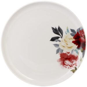 Safdie & Co. Rose Garden 16 Piece Dinnerware Set, Service for 4, Fiesta Dinnerware, plates and bowls sets, network essentials, Porcelain dinner plates, Multicolor, 16" L x 12" W x 15" H