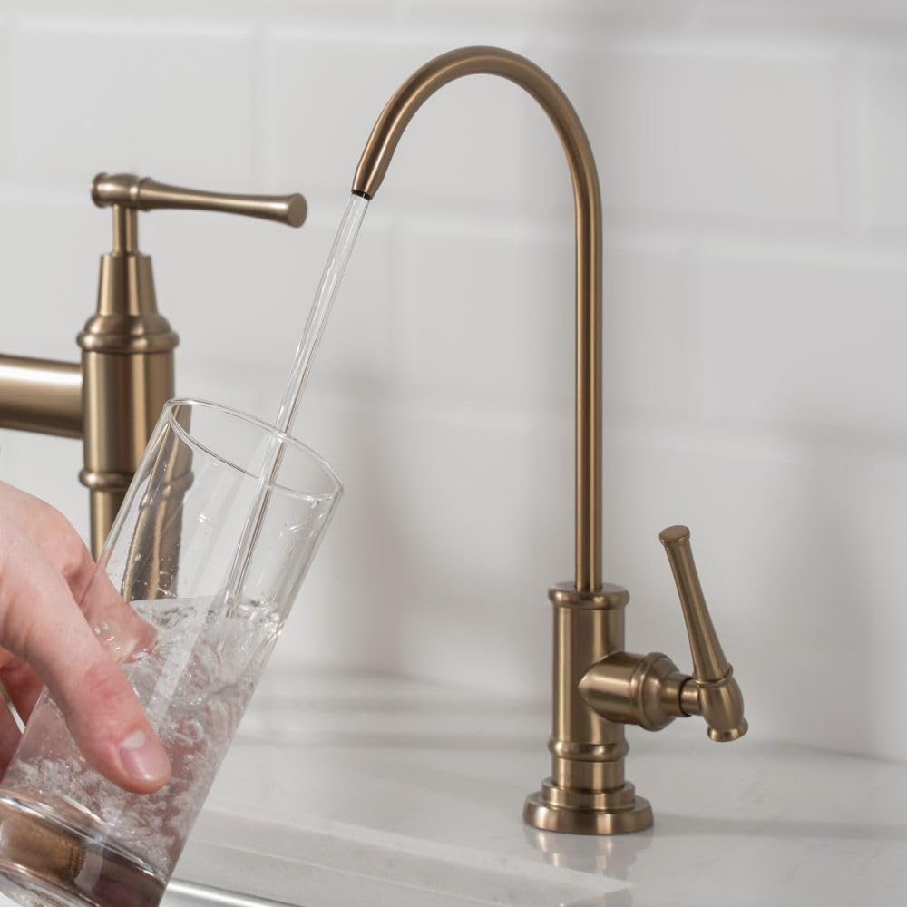 KRAUS Allyn 100% Lead-Free Kitchen Water Filter Faucet in Brushed Gold, FF-102BG