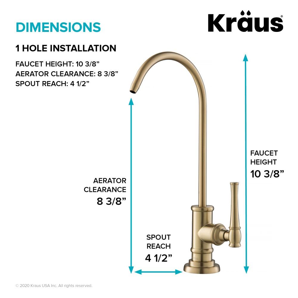 KRAUS Allyn 100% Lead-Free Kitchen Water Filter Faucet in Brushed Gold, FF-102BG