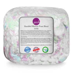 Posh Beanbags Refll Foam Filling, Shredded 10lbs, Multi-Color