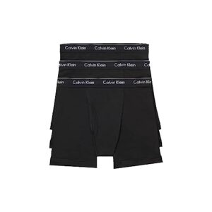 calvin klein men's cotton classics 3-pack boxer brief, 3 black, l