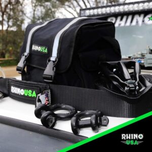 Rhino USA Recovery Gear Storage Bag - Ultimate Recovery Kit Bag for Organization in Your Vehicle - Use With Your Tow Strap, Shackles, Snatch Block or Anything You Desire - Guaranteed For Life!