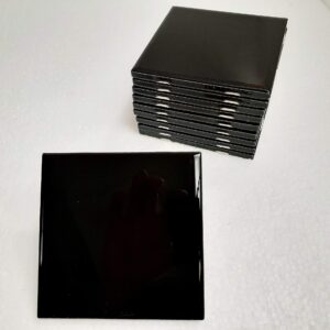 4 in Black Ceramic Tile 4.25 inch Shower Bathroom Kitchen Backsplash American Olean Gloss 4 1/4" Box 10 Piece