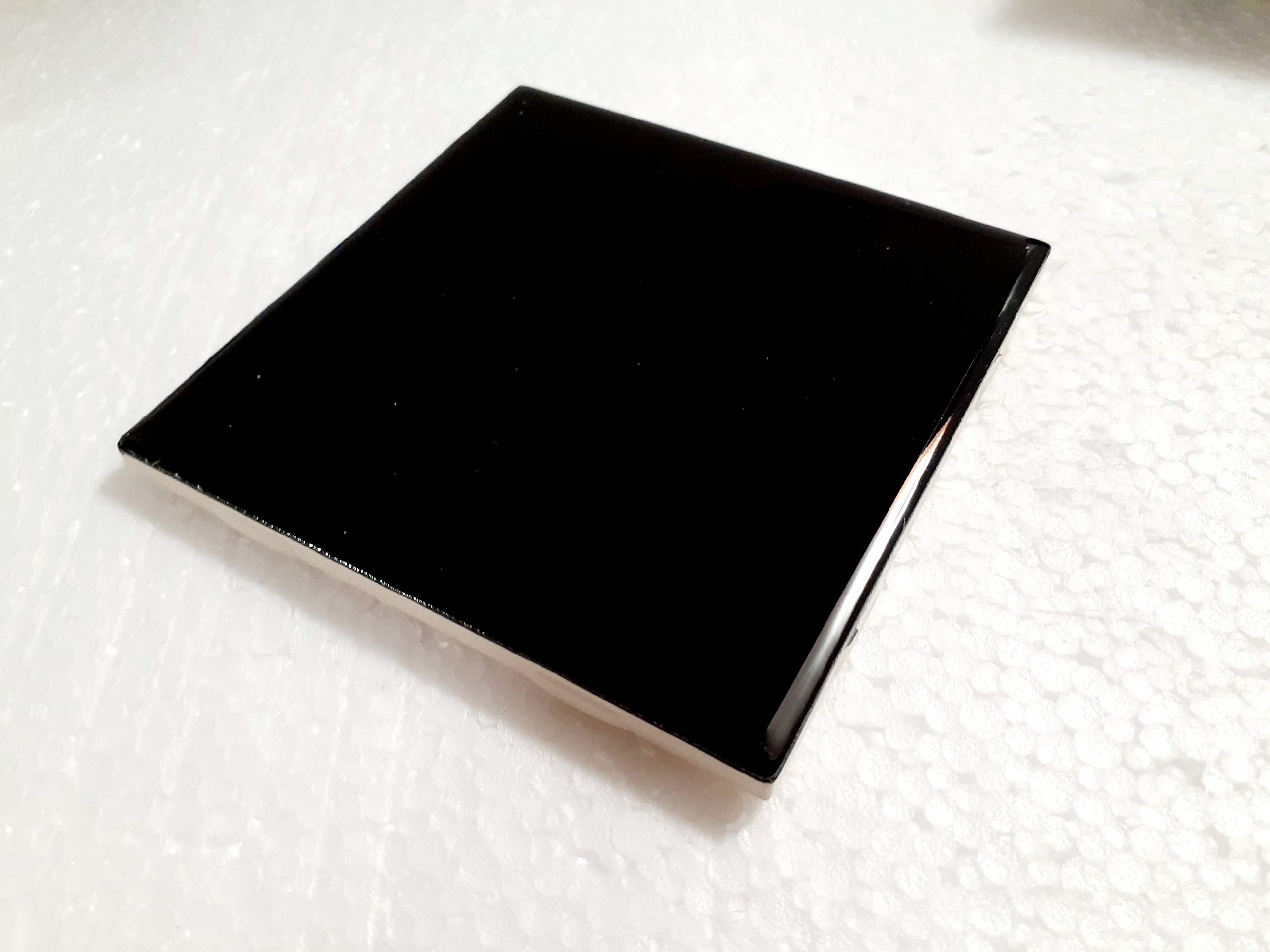 4 in Black Ceramic Tile 4.25 inch Shower Bathroom Kitchen Backsplash American Olean Gloss 4 1/4" Box 10 Piece