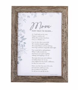 mom, now that i'm older- gift for mom from daughter or son for mother's day, christmas, birthday - made in usa - mom's 50th/70th/80th birthday gift, 5 x 7 inches, wood color