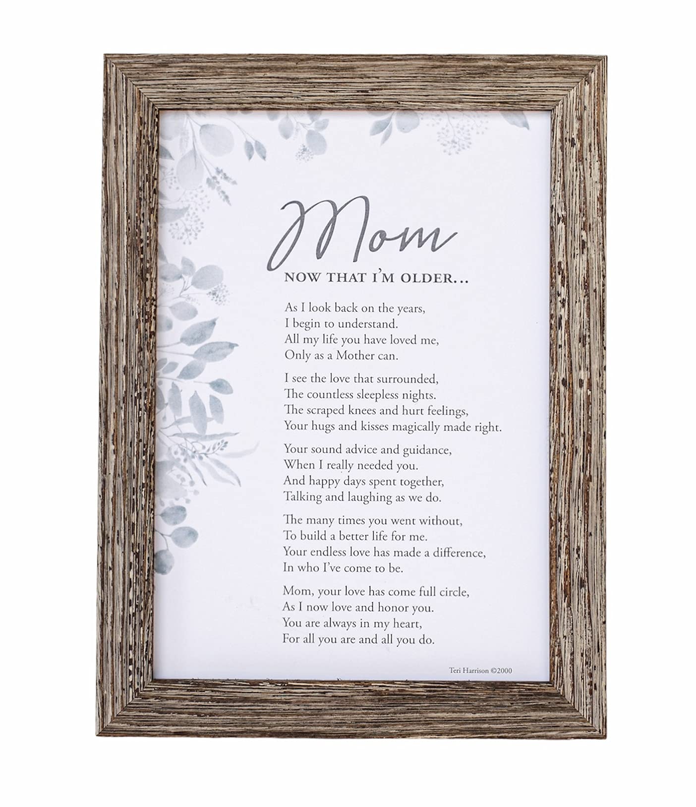 Mom, Now That I'm Older- Gift for Mom from Daughter Or Son for Mother's Day, Christmas, Birthday - Made in USA - Mom's 50th/70th/80th Birthday Gift, 5 x 7 inches, Wood Color