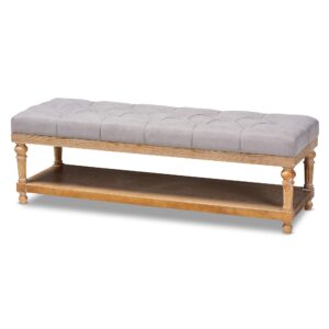 Baxton Studio Benches & Banquettes, Grey/Greywashed