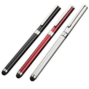 pro stylus capacitive pen compatible withplantronics backbeat fit 2100 p/n 212201-99 upgraded custom high precision touch full size 3 pack! (black silver red)