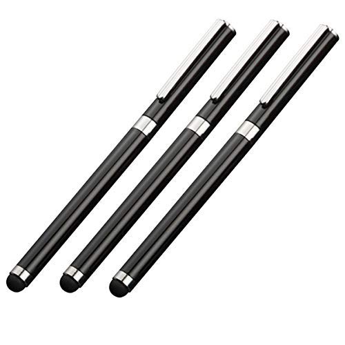 Tek Styz PRO Stylus + Pen Works for Plantronics BackBeat Fit 2100 P/N 212201-99 with Custom High Sensitivity Touch and Black Ink! [3 Pack-Black]