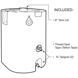 WaterPrepared 160 Gallon Unique Stackable Utility Water Tank with Large Cap for Easy Filling & 2 Spigots, Fits Through Standard Doorway, Blue (2 Pack)