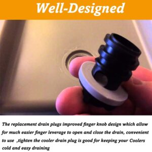 Cooler Drain Plugs Replacement for Coolers Larger Water Outlets Replacement Plugs Used in The Dual Drain Plug System Coolers Accessories (Only for Larger Water Outlets)