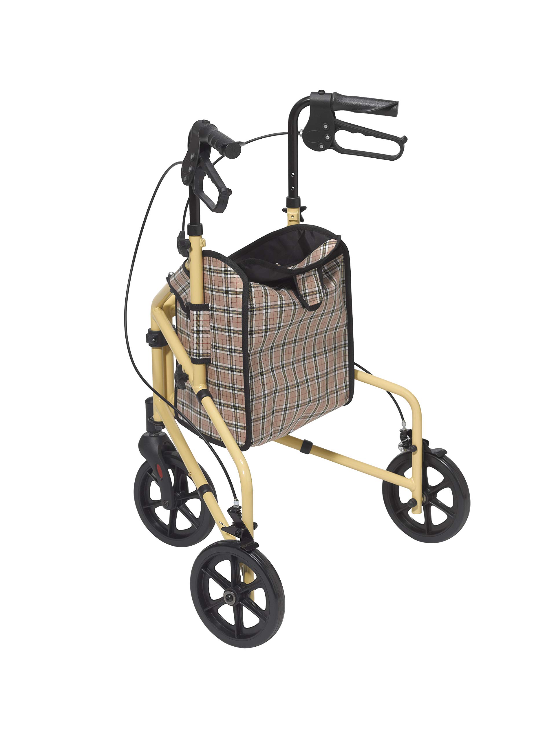 Drive Medical Winnie Lite Supreme Rollator Walker with Wheels, Tan Plaid