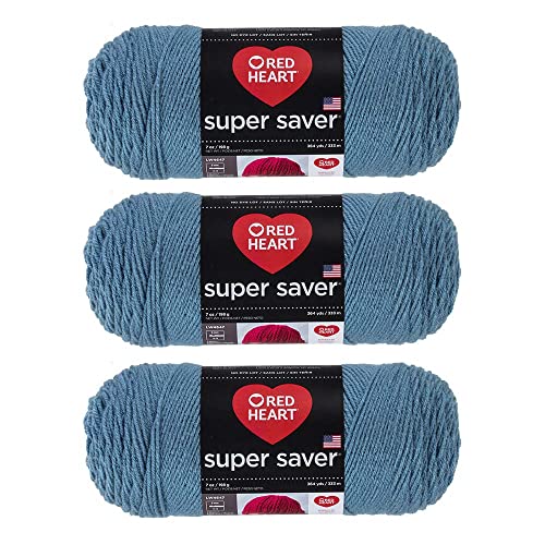 Red Heart Bulk Buy Super Saver Yarn (3-Pack) (Country Blue)