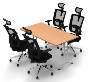 4 person meeting office table model 6382 1 piece conference meeting seminar table color beech (seating not included)