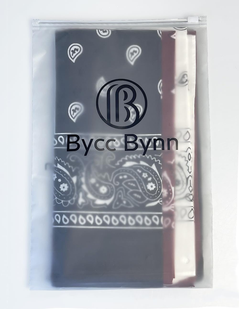 Bycc Bynn 3 Pack Pure Cotton Paisley Pattern Bandanas Square Scarf Headwear (Black + Burgundy + White)