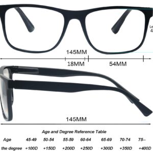 OLOMEE Reading Glasses 1.75 Oversized Large Square Men Readers 4 Pack,Comfort Lightweight Eyeglasses Flexible Spring Hinge