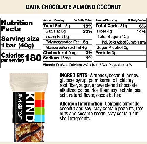 KIND Dark Chocolate Almond & Coconut, 1.4 Oz (Pack Of 6)