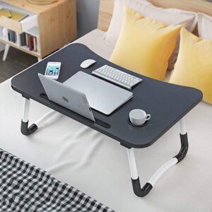 Foldable Laptop Bed Table Lap Desk, Bed Tray Laptop Desk with Cup Holder and Slot, Laptop Stand for Bed, Laptop Tray for Eating Breakfast, Working, Watching Movie on Bed/Couch/Sofa/Floor