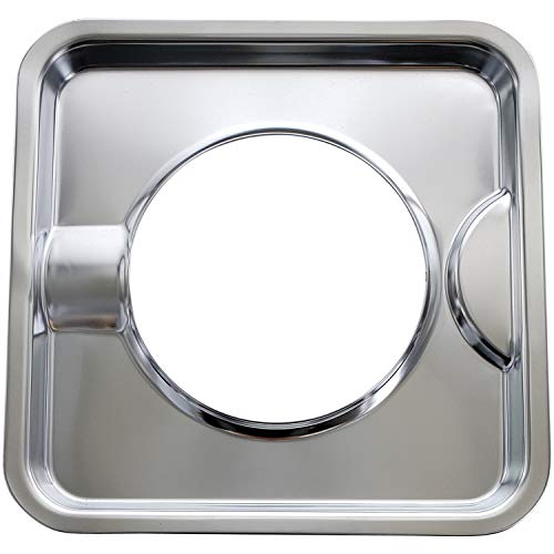 KITCHEN BASICS 101 Made in the USA SGP-400 4 Pack Chrome Square Gas Range Drip Pan Directly Replaces 786333, AP6011553, PS11744751, WP786333