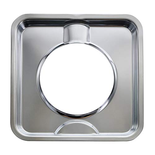 KITCHEN BASICS 101 Made in the USA SGP-400 4 Pack Chrome Square Gas Range Drip Pan Directly Replaces 786333, AP6011553, PS11744751, WP786333