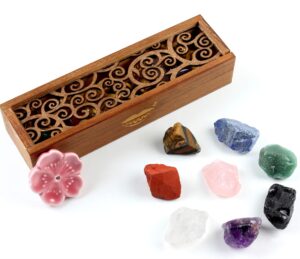 vuuuuv chakra stones set -natural rough raw stone reiki healing crystals for healing, meditation, chakra balance or ritual（ rough*8 pcs）