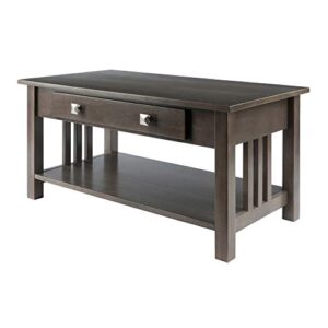 winsome wood stafford occasional table, 18 h, oyster gray