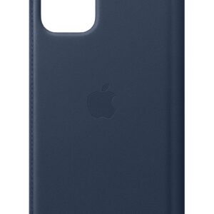 Apple iPhone 11 Pro Deep Sea Blue Leather Folio Case - Slim Fit, Wireless Charging Compatible