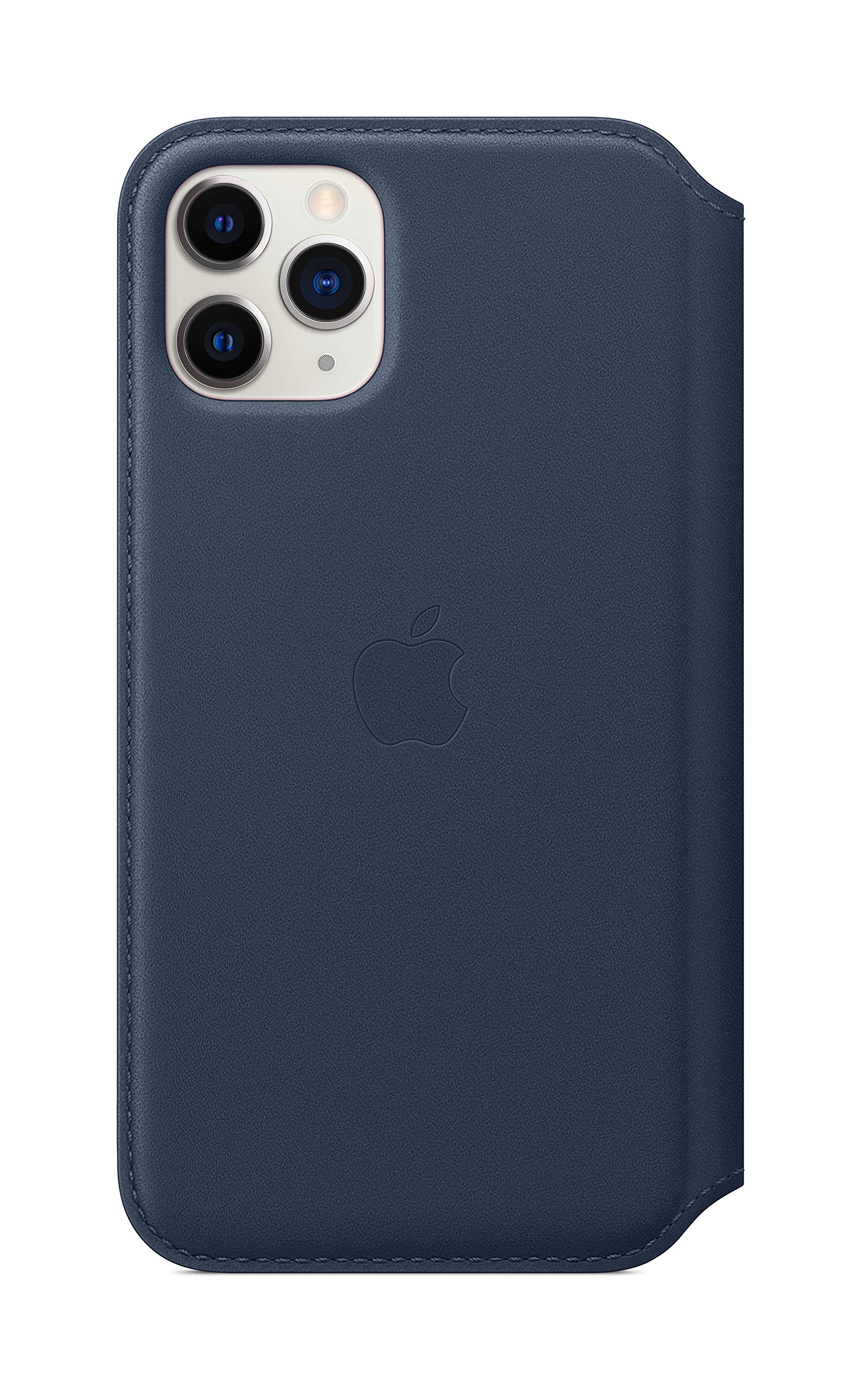 Apple iPhone 11 Pro Deep Sea Blue Leather Folio Case - Slim Fit, Wireless Charging Compatible