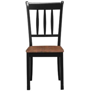 Giantex Wood Dining Chairs Set of 2, Solid Rubber Wood Armless Kitchen Chairs with Non-Slip Foot Pads, Easy to Assemble Dining Side Chair, Farmhouse Dining Room Chairs