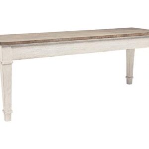 Signature Design by Ashley Skempton Farmhouse Storage Bench, White & Light Brown