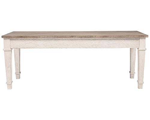 Signature Design by Ashley Skempton Farmhouse Storage Bench, White & Light Brown