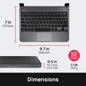 Brydge 11.0 Pro+ Wireless Keyboard with Trackpad | Compatible with iPad Pro 11-inch (1st, 2nd & 3rd Gen) | Native Multi-Touch Trackpad | Backlit Keys | (Space Gray)