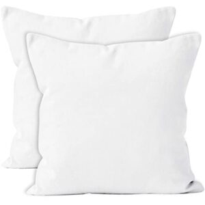 Encasa Homes Throw Pillow Covers Only (No Insert) (18x18) - Sublimation Blank White 4 Pc Pack with Invisible Zipper -Polyester Twill Cushion Cases for DIY, Printing & Painting