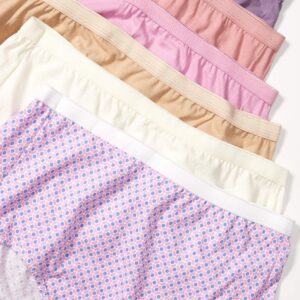 Hanes Women's Plus Just My Size Waist Cotton Underwear, High-Rise Brief, 6-Pack (Colors May Vary), Solid/Print Mix, 11