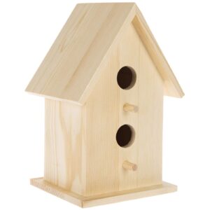 hobby lobby woodpile fun! diy paintable two hole unfinished wood birdhouse for kids and adults